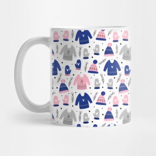 Winter Seamless Pattern With Knitted Mug